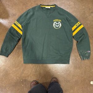 Champion Forest Green CSU Crewneck with Gold Details